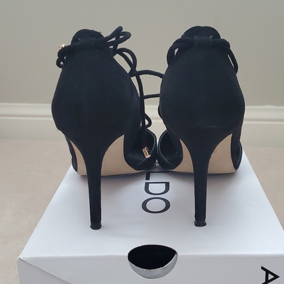 Aldo Black lace up high heels Sz. 8 - Picture 3 of 4